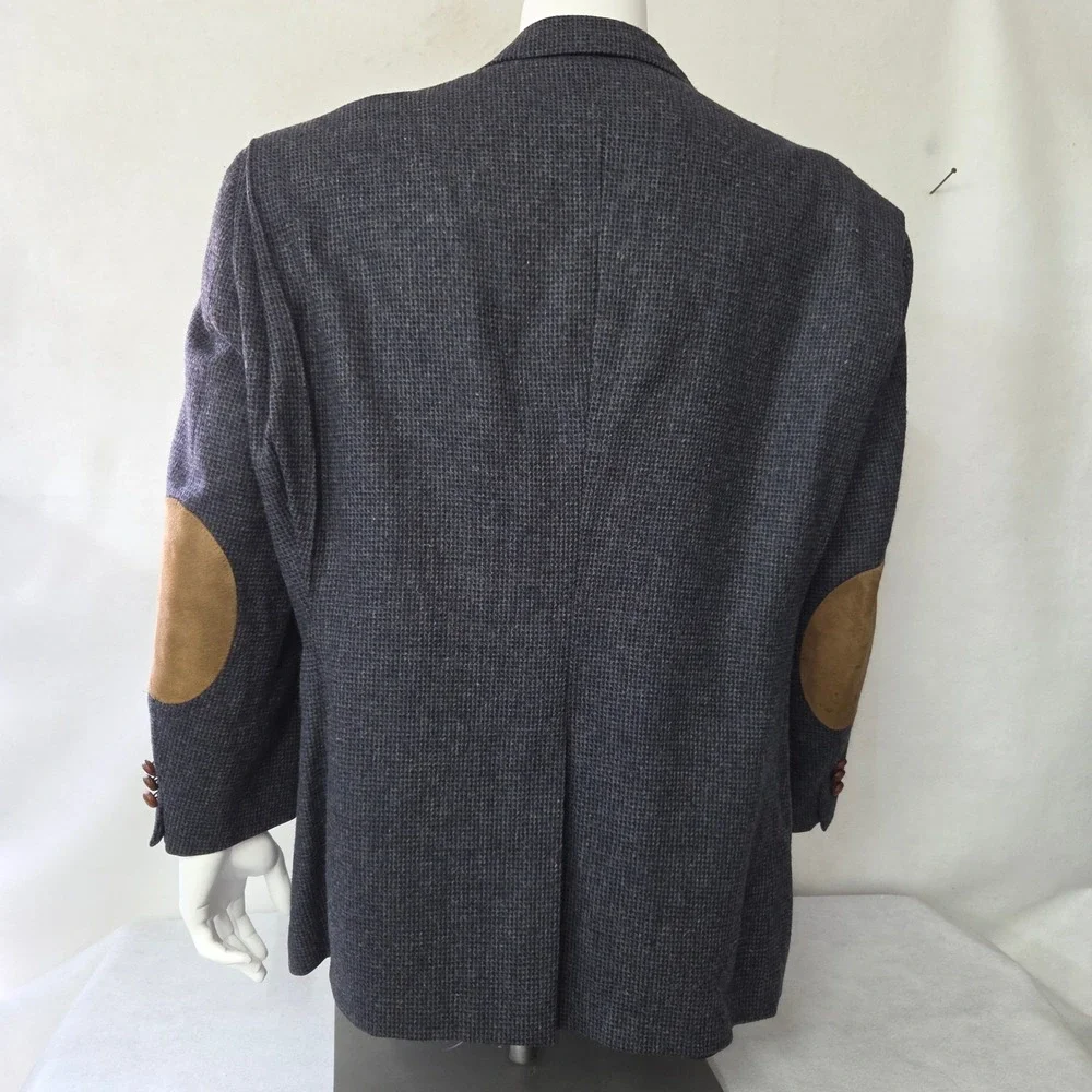 Stewart County Men's Wool Blazer Jacket Elbow Patches Made in‎ USA Size 46R Vtg